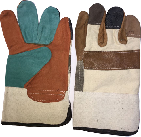 Multi color Double Palm Working Glove Heavy Duty 11